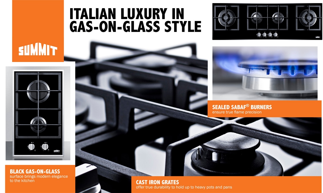 Summit Appliance 12 in. GasonGlass Gas Cooktop in Black with 2 BurnersGC2BGL2 The Home Depot